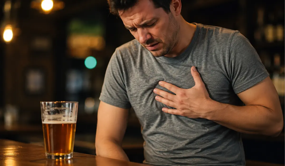can alcohol cause chest pain